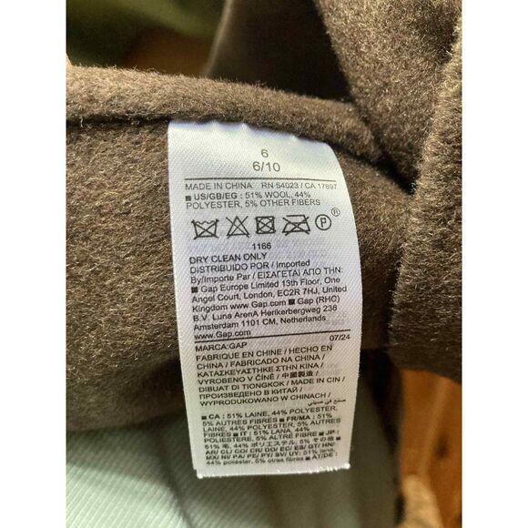 GAP X CULT GAIA Brown Wool Mini Dress w/ Gold Hardware, Size 6 - Picture 4 of 7